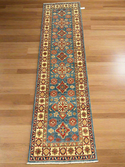 Kazak Tribal 2' 7"X10' Handmade Wool Runner Rug # 13675