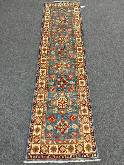 Kazak Tribal 2' 7"X10' Handmade Wool Runner Rug # 13675