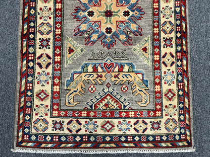 Kazak Tribal 2' 8"X7' Handmade Wool Runner Rug # 13680