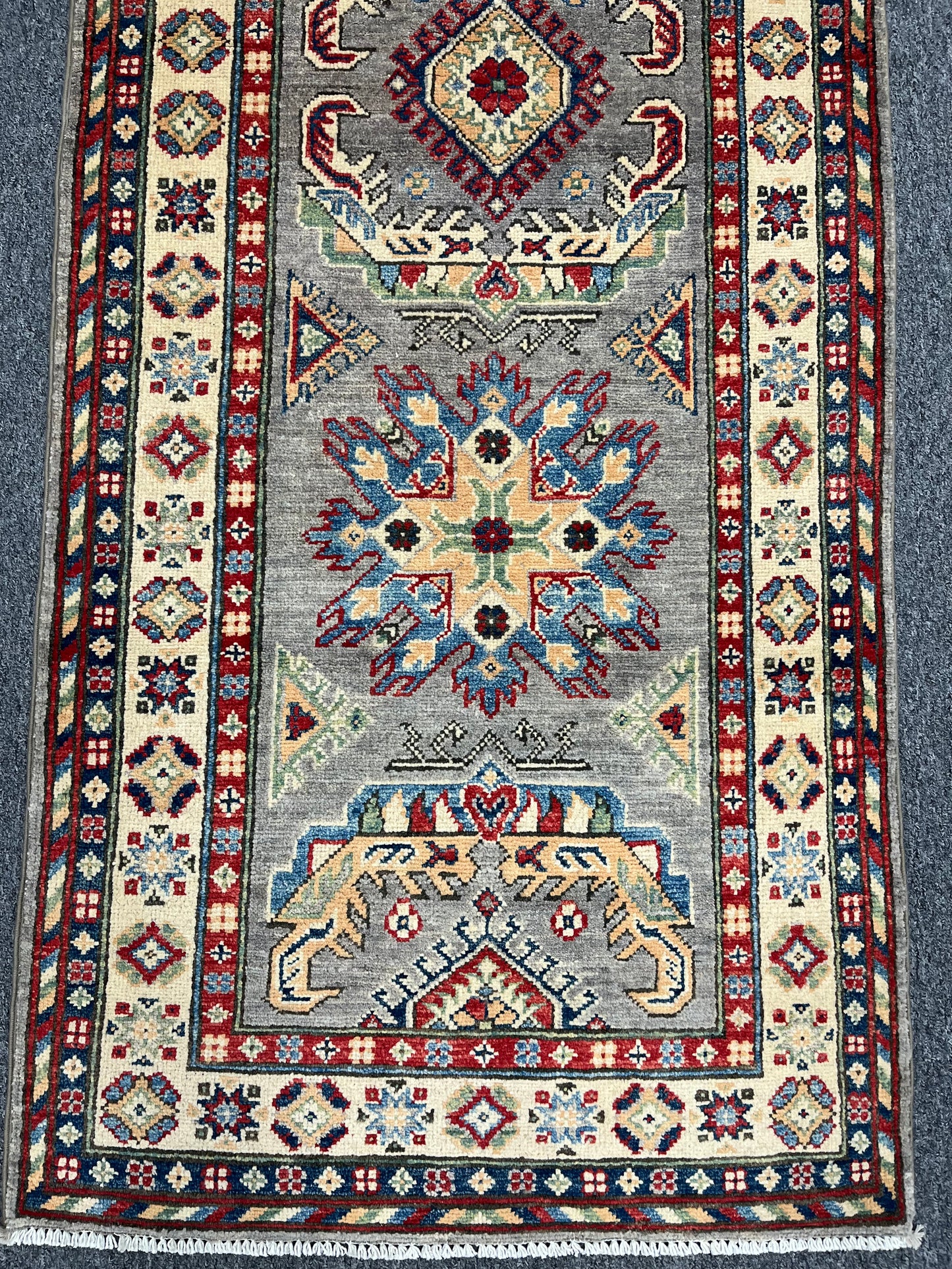 Kazak Tribal 2' 8"X7' Handmade Wool Runner Rug # 13680