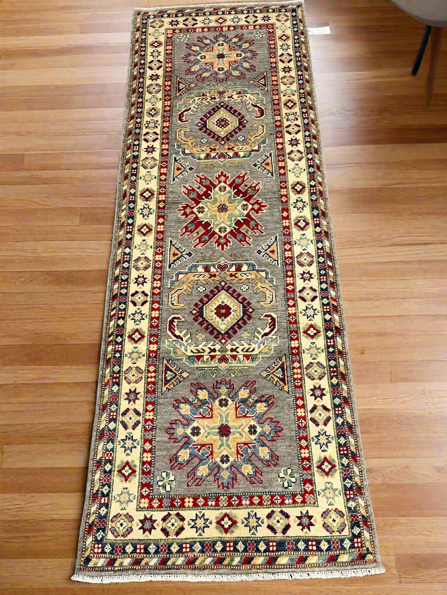 Kazak Tribal 2' 9"X8' Handmade Wool Runner Rug # 13683