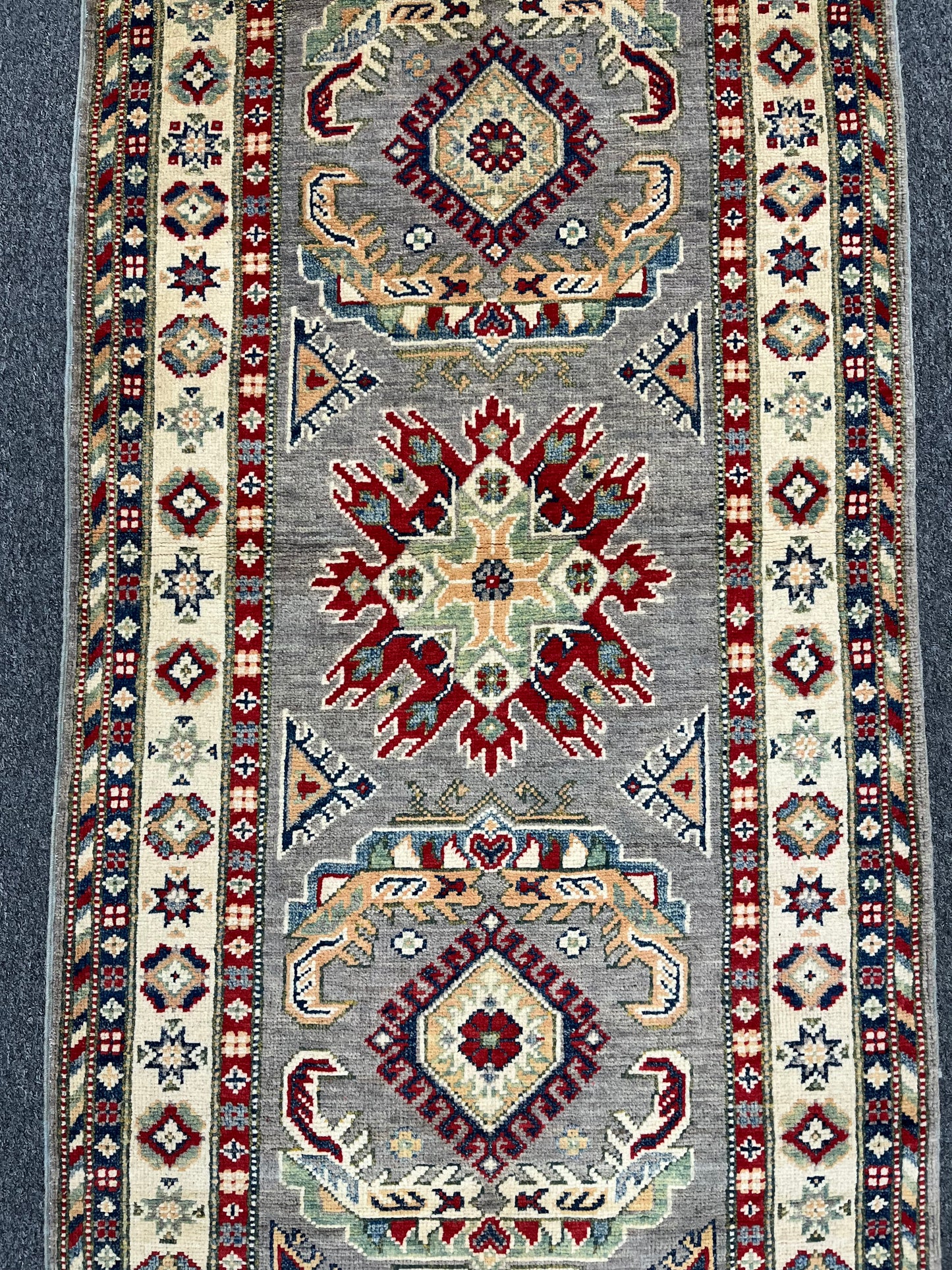 Kazak Tribal 2' 9"X8' Handmade Wool Runner Rug # 13683