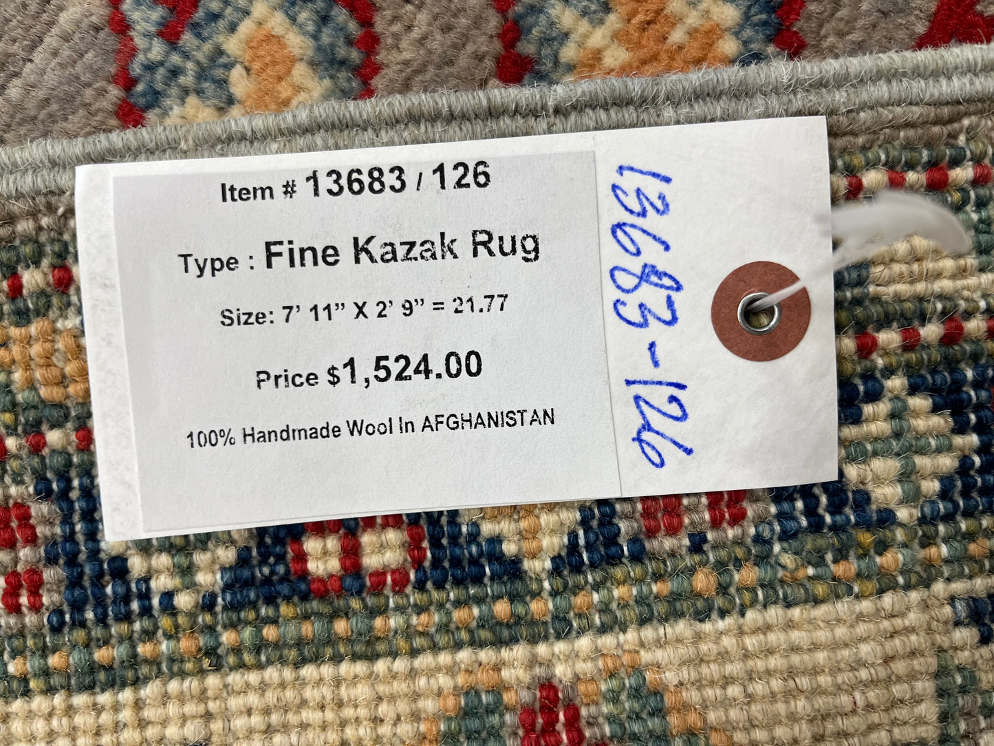 Kazak Tribal 2' 9"X8' Handmade Wool Runner Rug # 13683