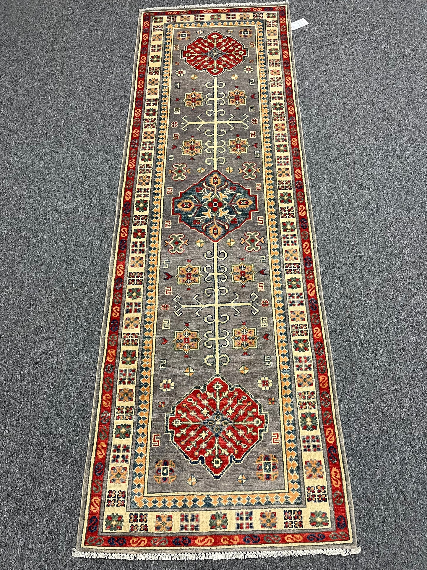Kazak Tribal 2' 6"X7' Handmade Wool Runner Rug # 13774