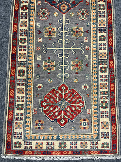 Kazak Tribal 2' 6"X7' Handmade Wool Runner Rug # 13774