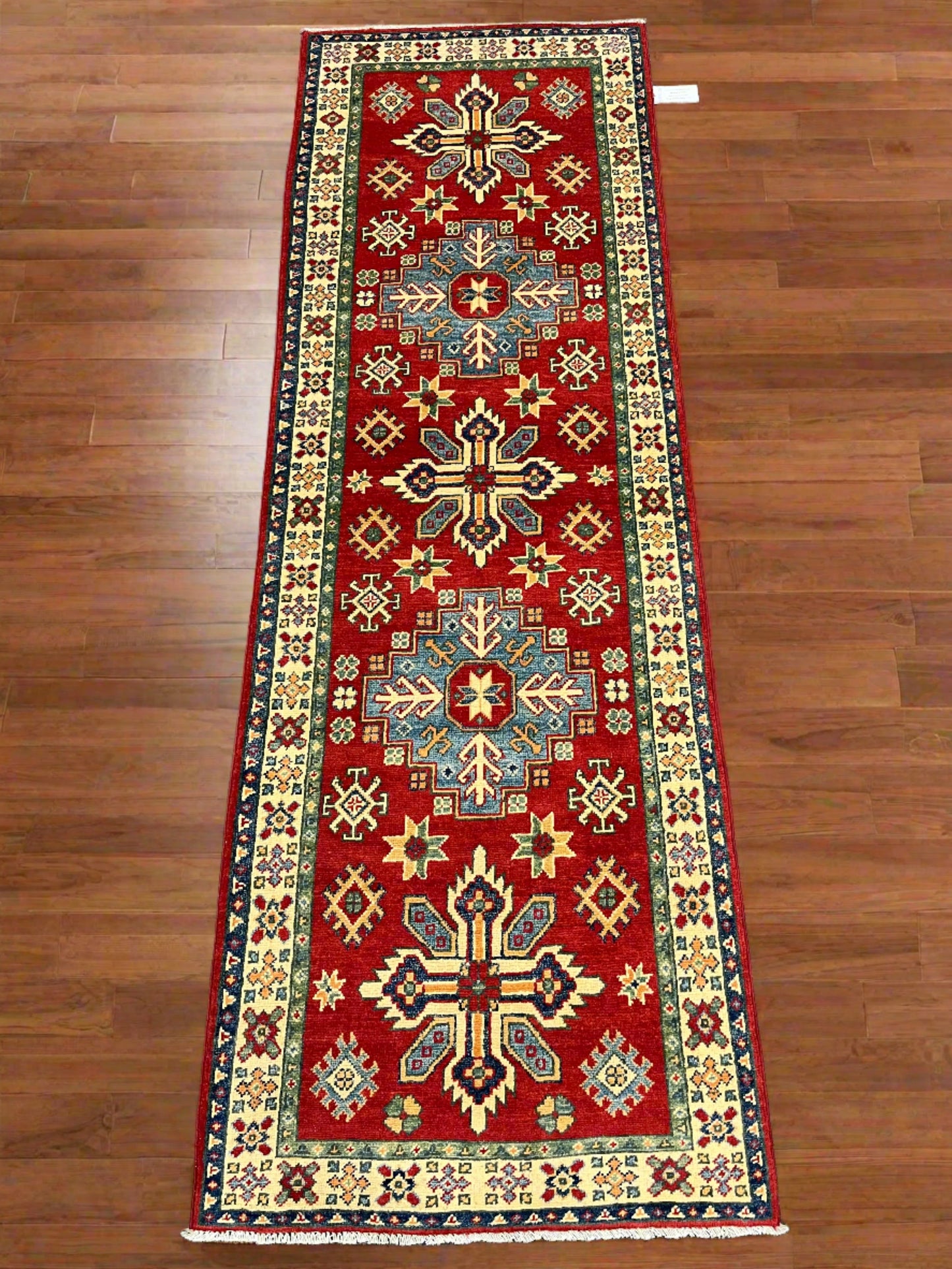 Kazak Red 2' 6"X9' Handmade Wool Runner Rug # 13775