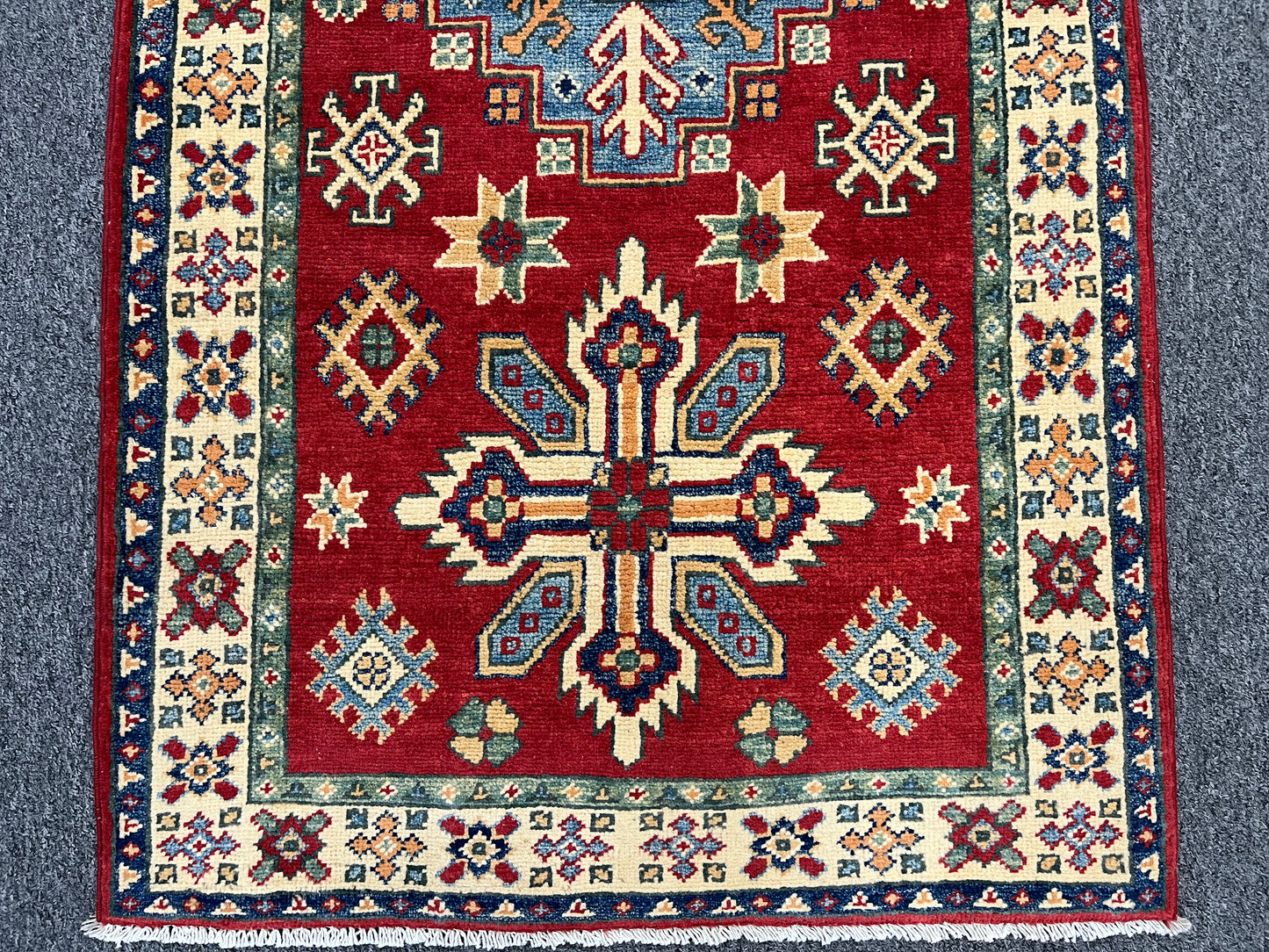 Kazak Red 2' 6"X9' Handmade Wool Runner Rug # 13775