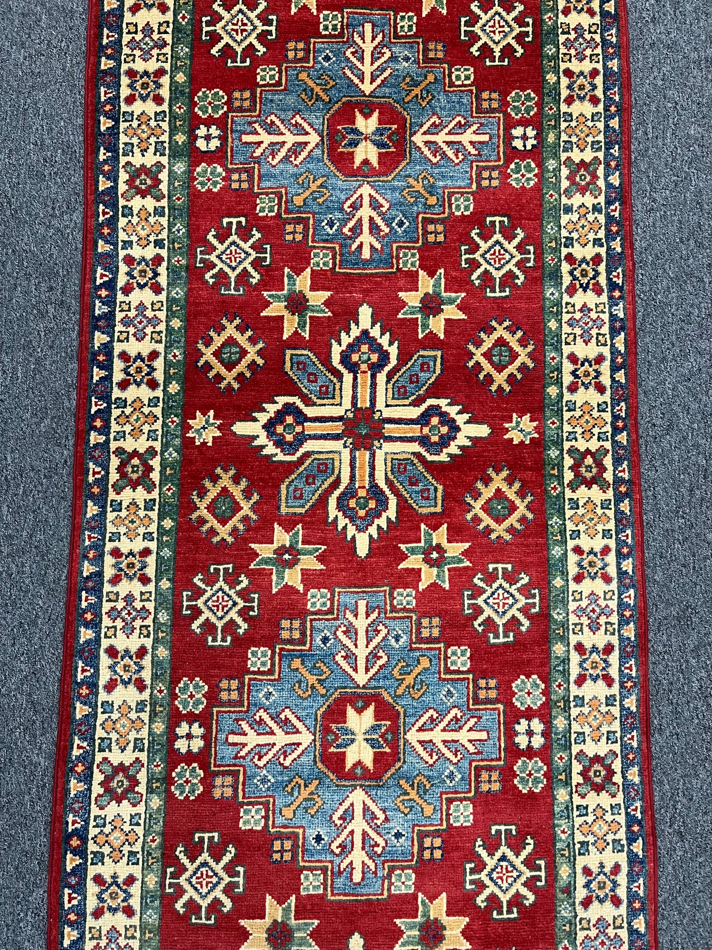 Kazak Red 2' 6"X9' Handmade Wool Runner Rug # 13775