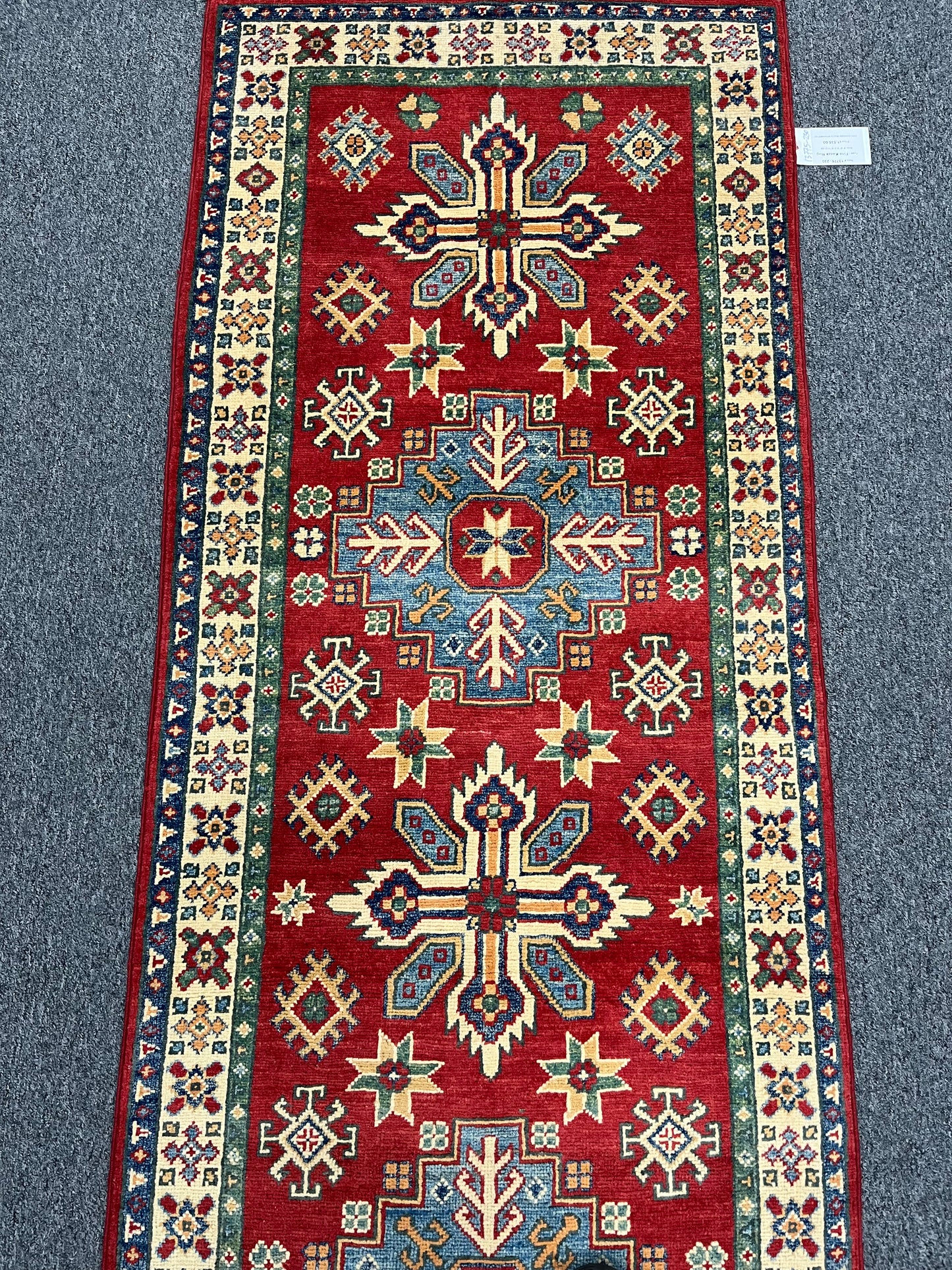 Kazak Red 2' 6"X9' Handmade Wool Runner Rug # 13775