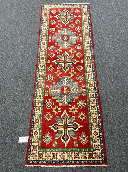 Kazak Red 2' 6"X9' Handmade Wool Runner Rug # 13775