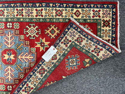 Kazak Red 2' 6"X9' Handmade Wool Runner Rug # 13775