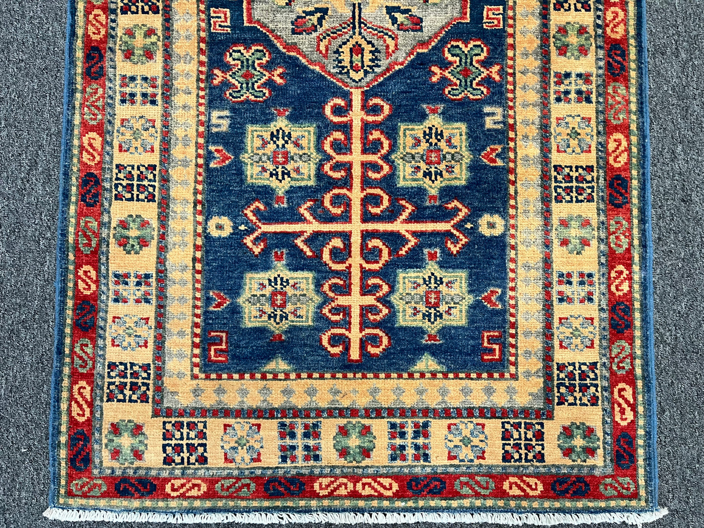 Kazak Navy 2' 9"X10' Handmade Wool Runner Rug # 13684