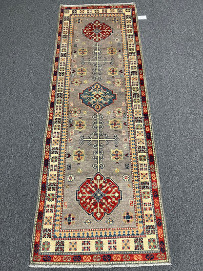 Kazak Gray 2' 9"X8' Handmade Wool Runner Rug # 13779