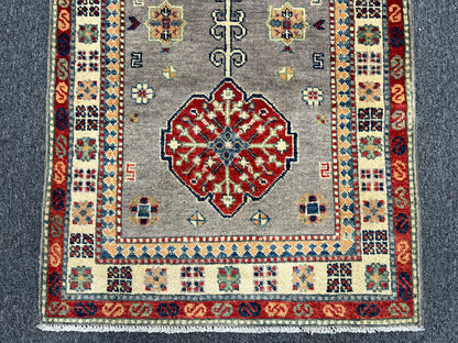 Kazak Gray 2' 9"X8' Handmade Wool Runner Rug # 13779