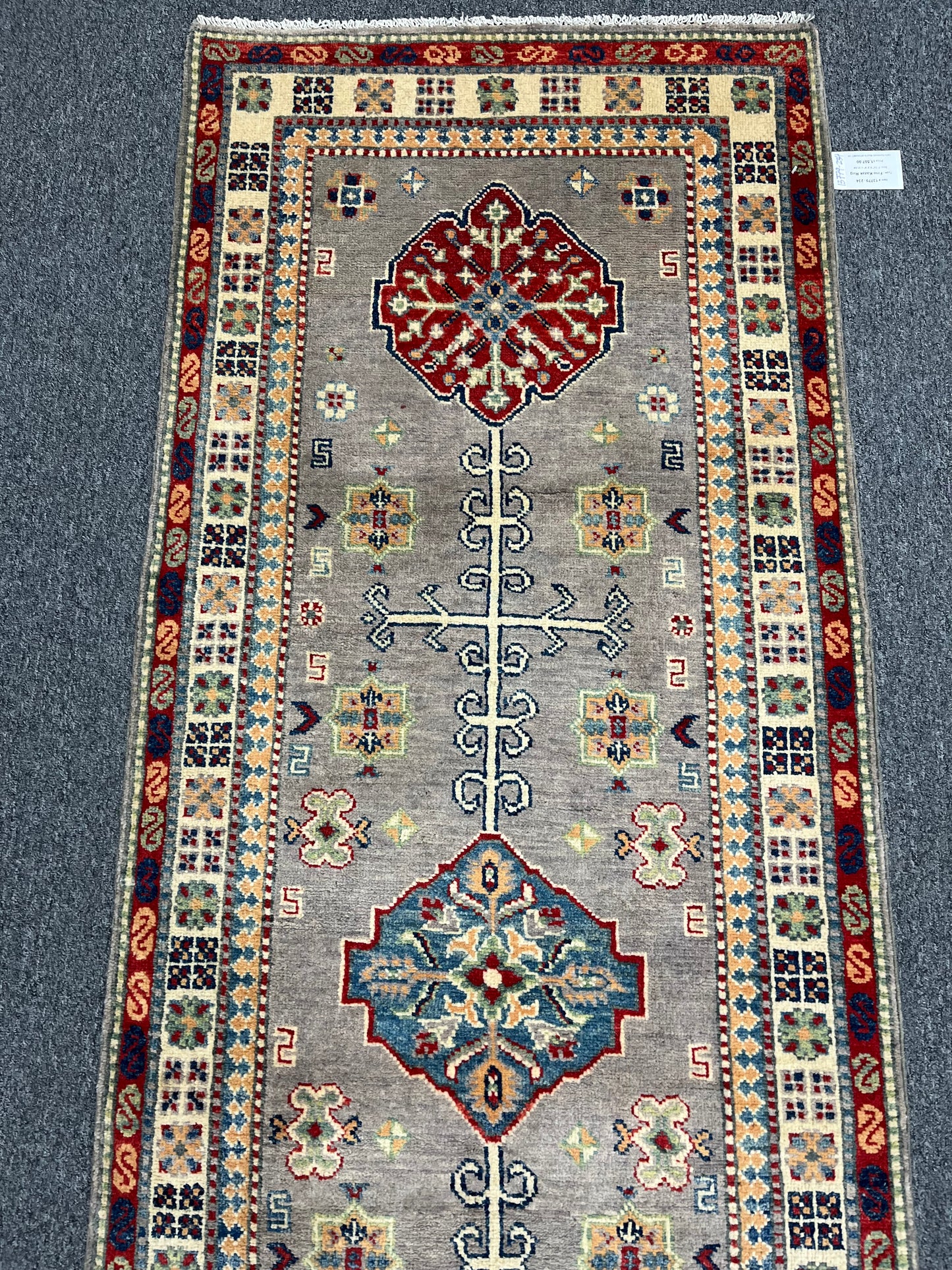 Kazak Gray 2' 9"X8' Handmade Wool Runner Rug # 13779