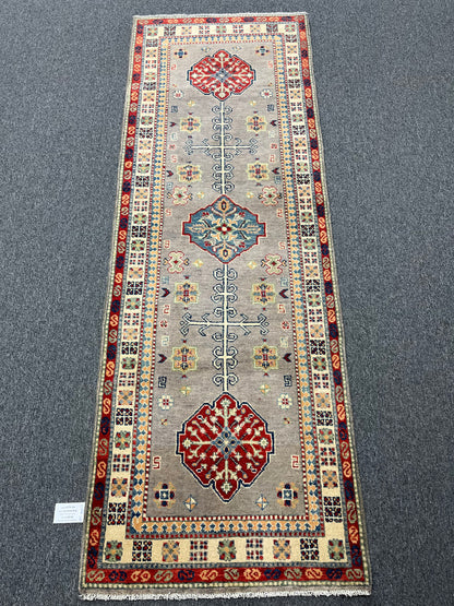 Kazak Gray 2' 9"X8' Handmade Wool Runner Rug # 13779