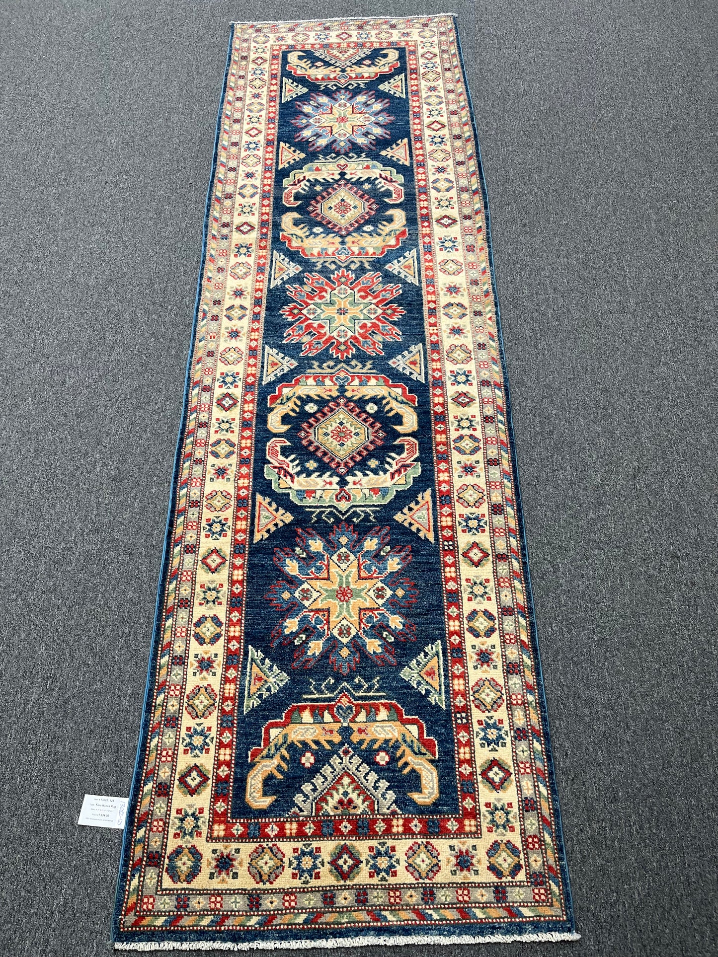 Kazak Navy 2' 10"X10' Handmade Wool Runner Rug # 13682