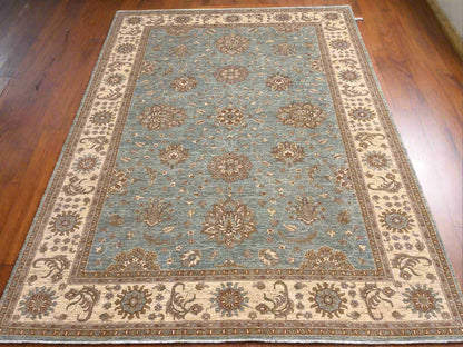 Oushak Chobi Soft Blue 9X12 Handmade Wool Rug # 14224