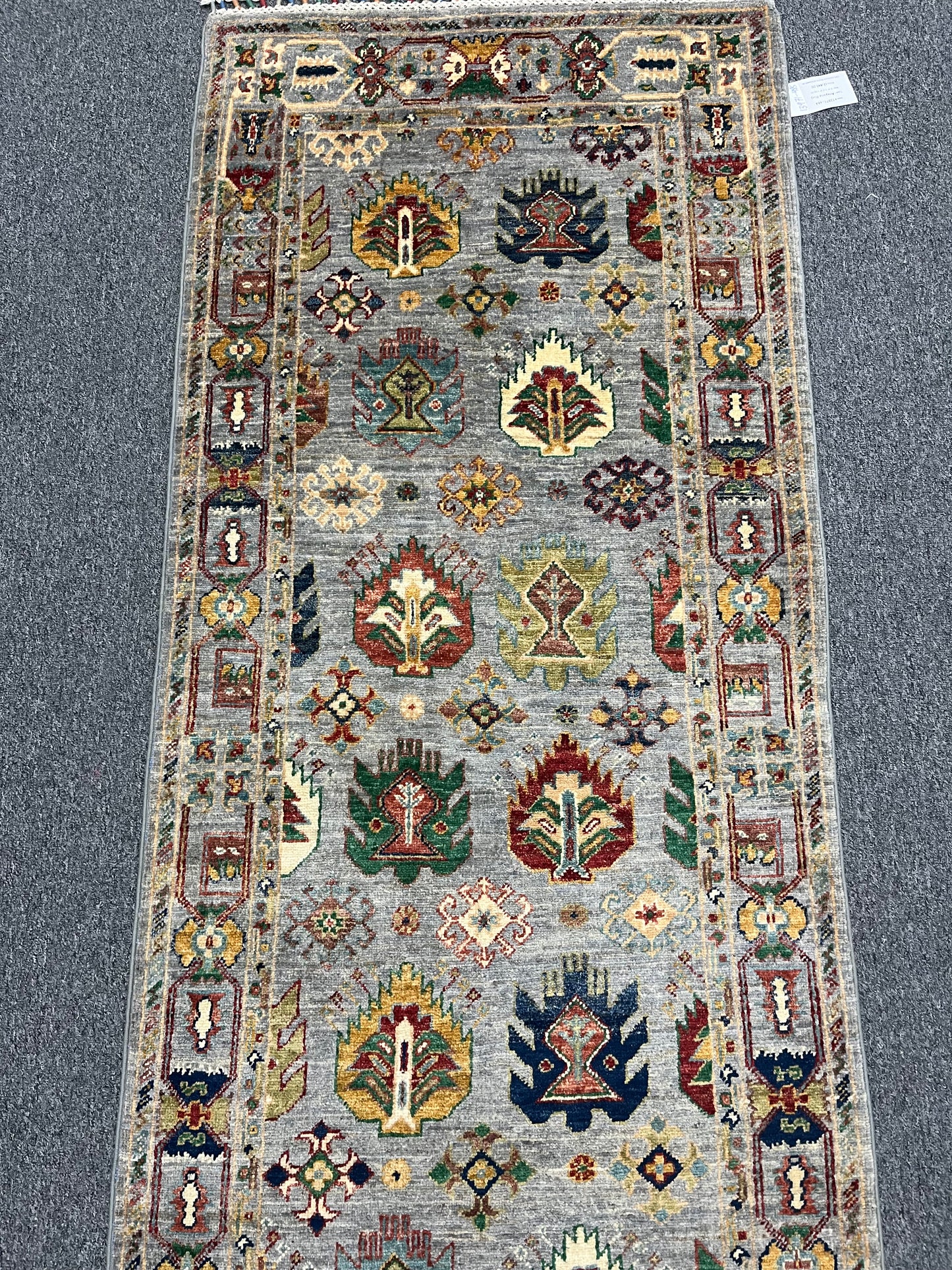 2' 8"X 10' Floral Mahal Handmade Wool Runner Rug # 13971