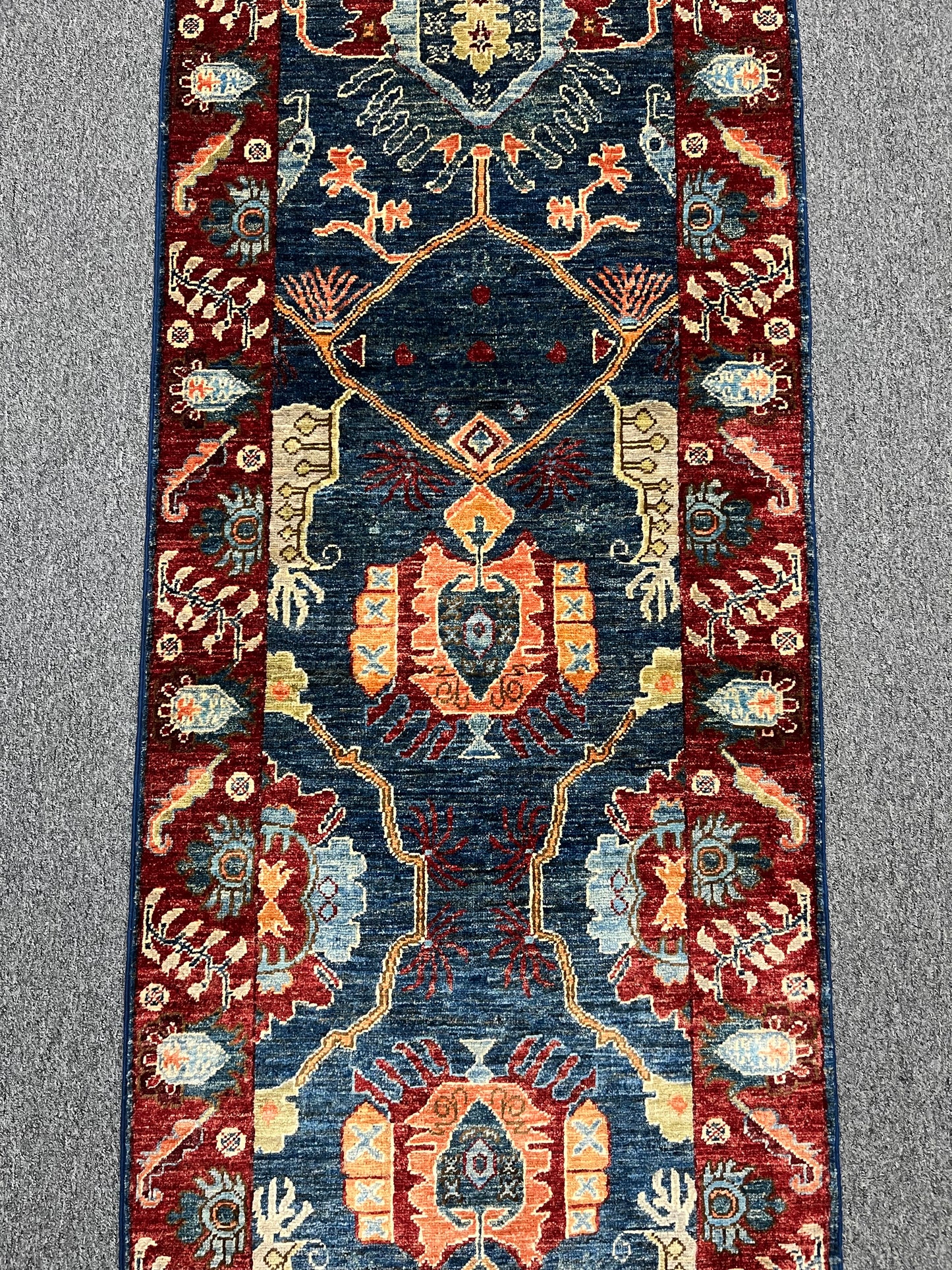 2' 5"X18 Afghan Bijar Handmade Wool Runner Rug # 14197