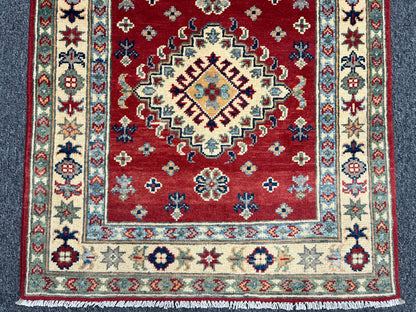 Runner Kazak Red 2' 6"X9' Handmade Wool Rug # 13621