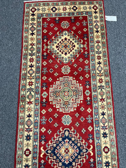 Runner Kazak Red 2' 6"X9' Handmade Wool Rug # 13621