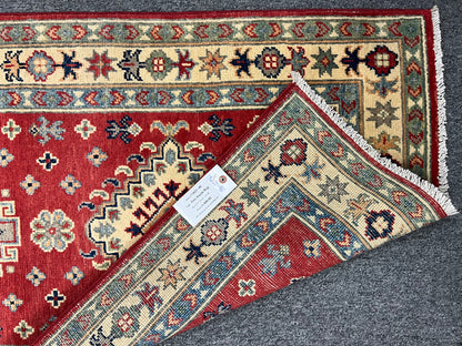 Runner Kazak Red 2' 6"X9' Handmade Wool Rug # 13621