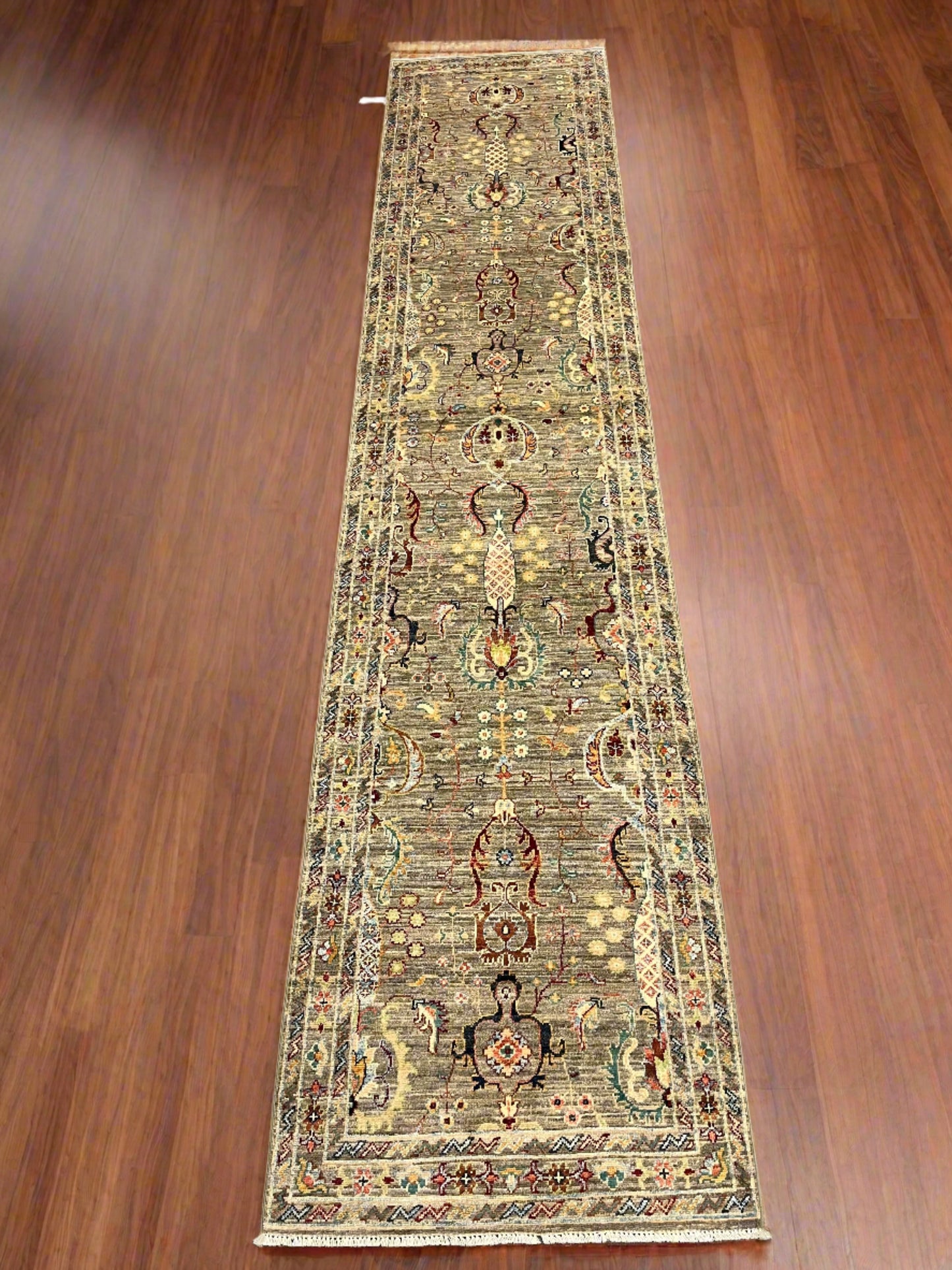 Gray Runner 2' 7"X 13' Mahal Handmade Wool Rug # 14148