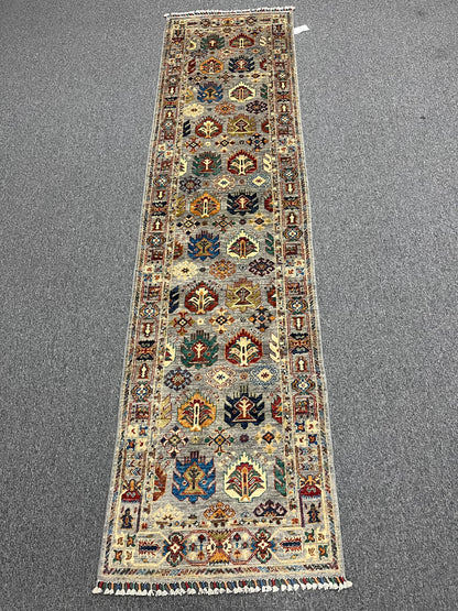 2' 8"X 10' Silver Mahal Handmade Wool Runner Rug # 13969