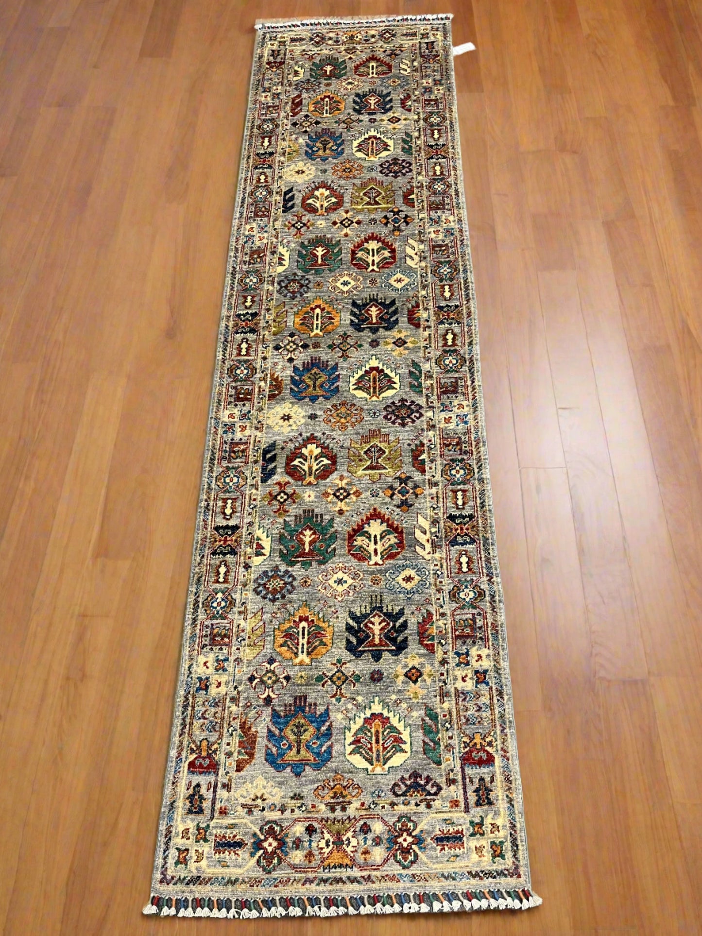 2' 8"X 10' Silver Mahal Handmade Wool Runner Rug # 13969