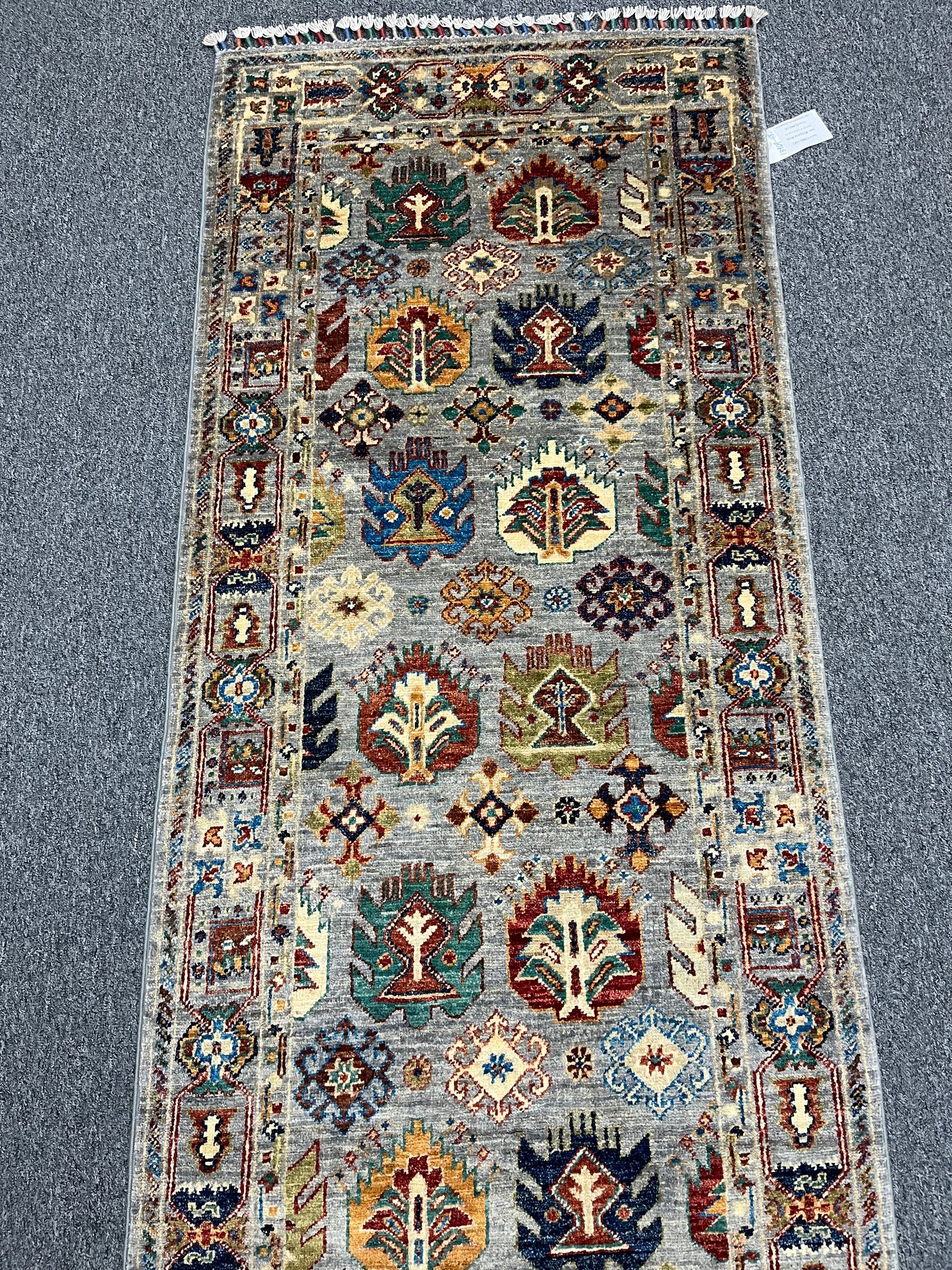 2' 8"X 10' Silver Mahal Handmade Wool Runner Rug # 13969