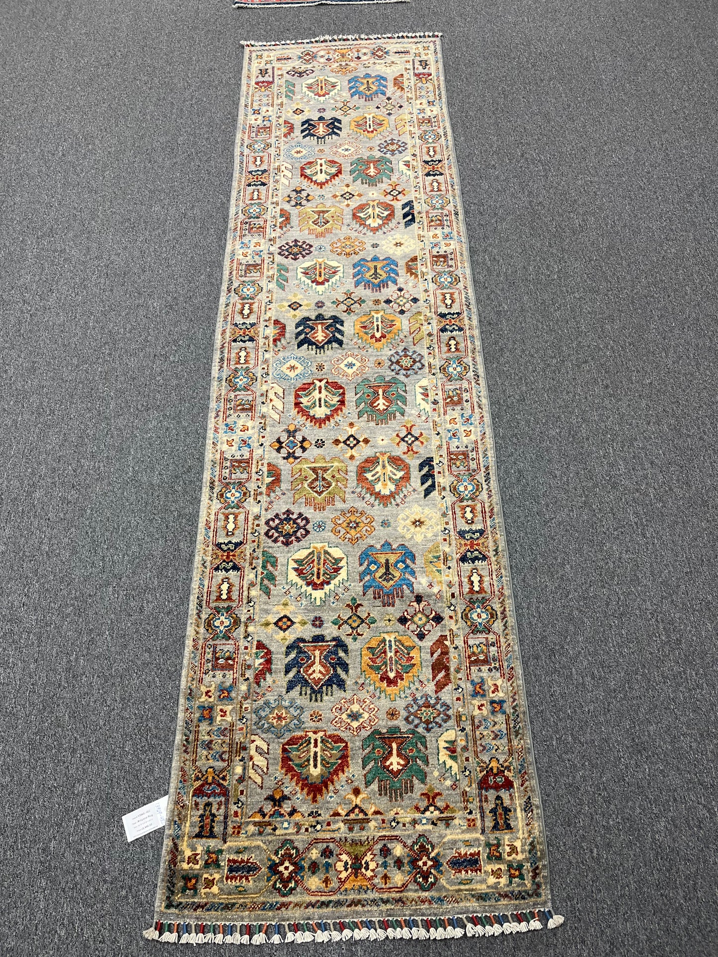 2' 8"X 10' Silver Mahal Handmade Wool Runner Rug # 13969