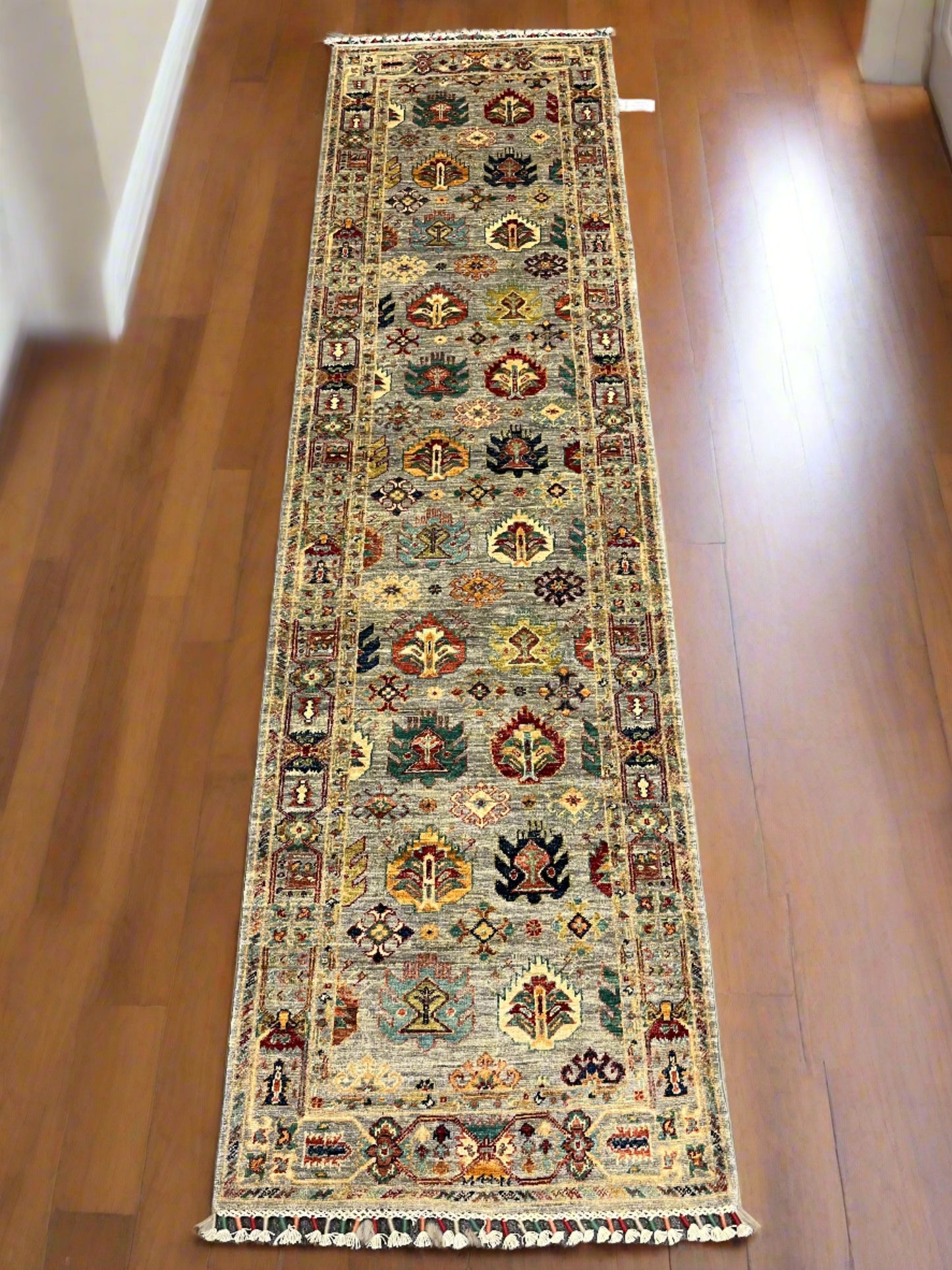 2' 8"X 10' Silver Mahal Handmade Wool Runner Rug # 13979