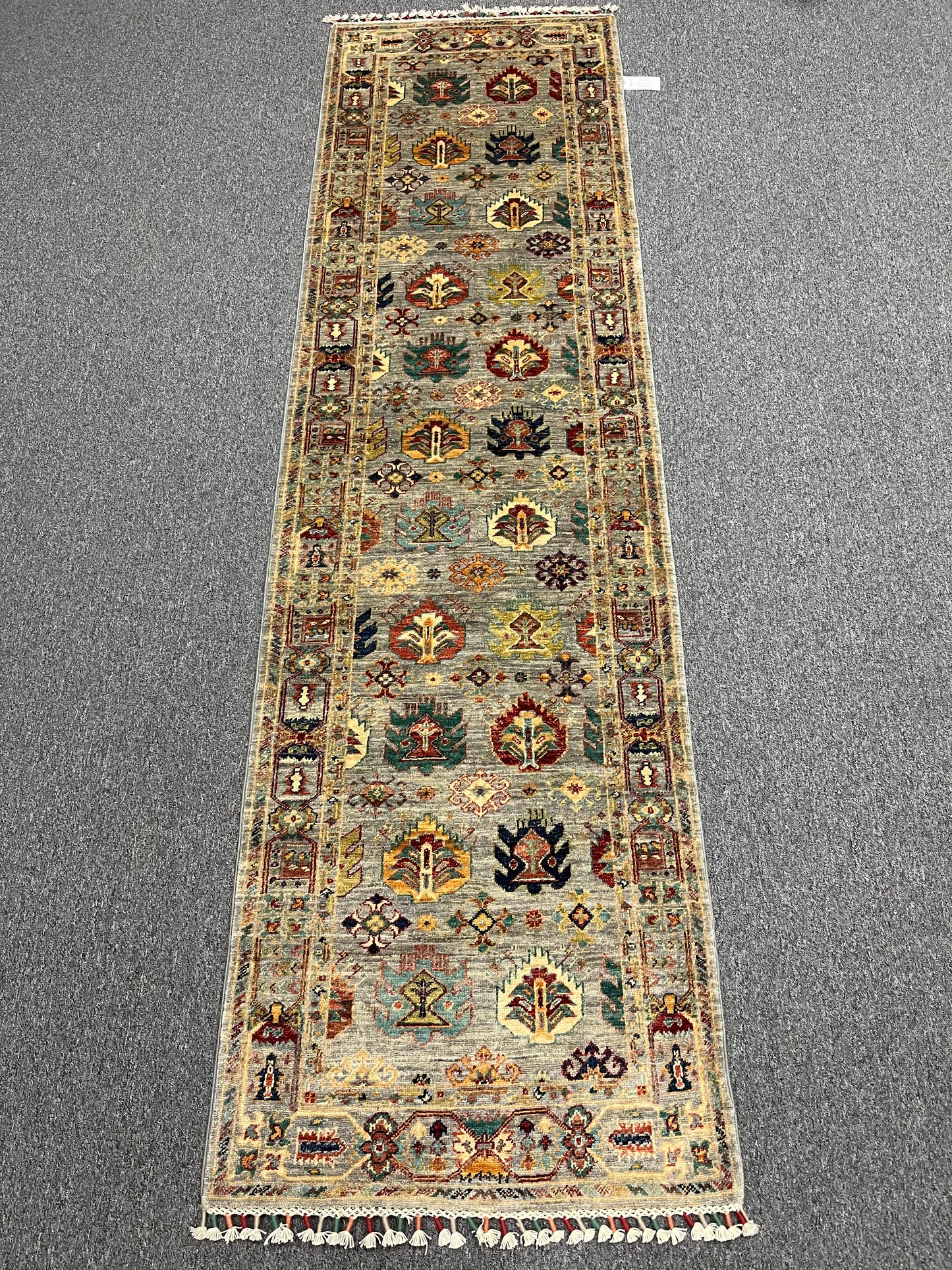 2' 8"X 10' Silver Mahal Handmade Wool Runner Rug # 13979