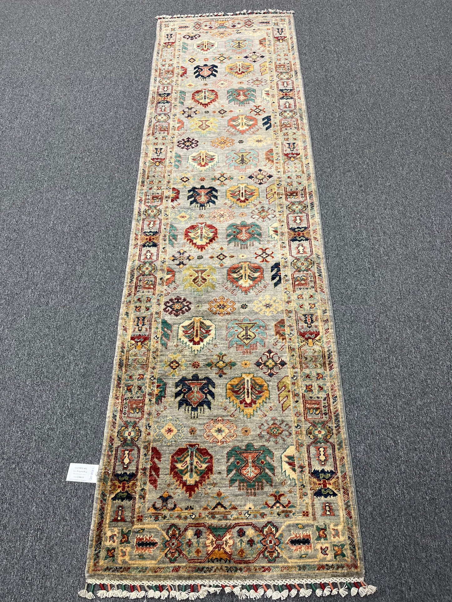 2' 8"X 10' Silver Mahal Handmade Wool Runner Rug # 13979