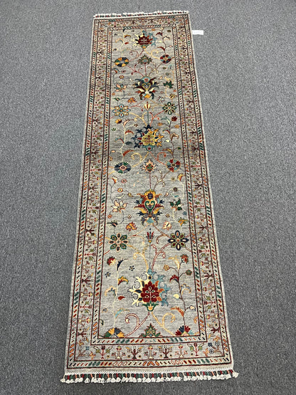 Runner 2' 10"X 9' Silver Mahal Handmade Wool Rug # 13970