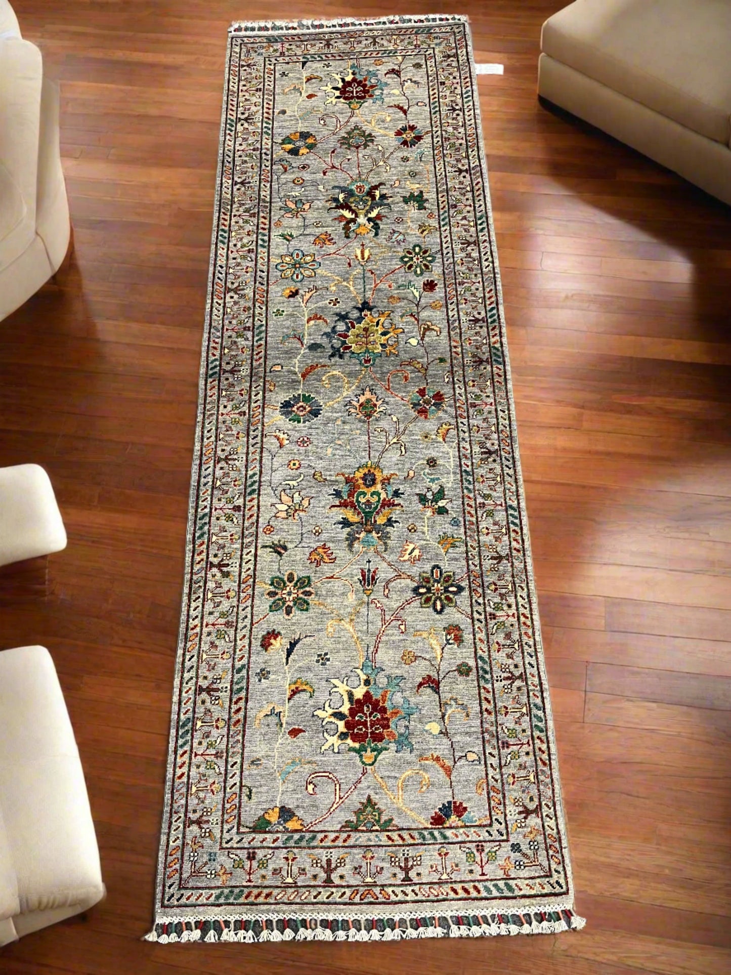 Runner 2' 10"X 9' Silver Mahal Handmade Wool Rug # 13970