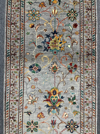 Runner 2' 10"X 9' Silver Mahal Handmade Wool Rug # 13970