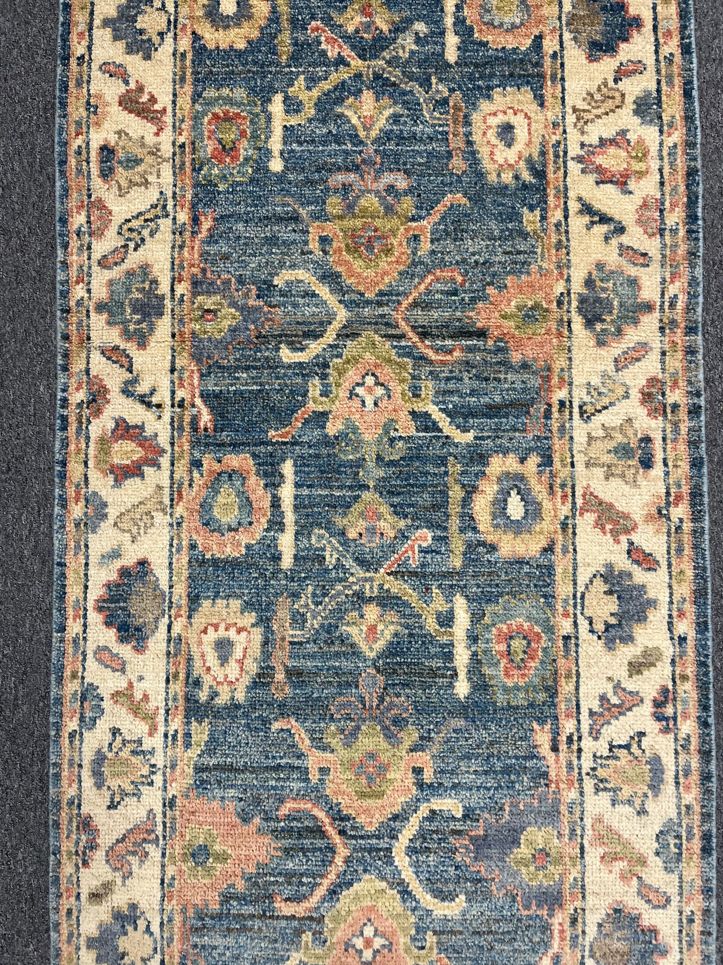 Runner Light Blue Oushak 2' 7"X10' Handmade Wool Rug # 14304