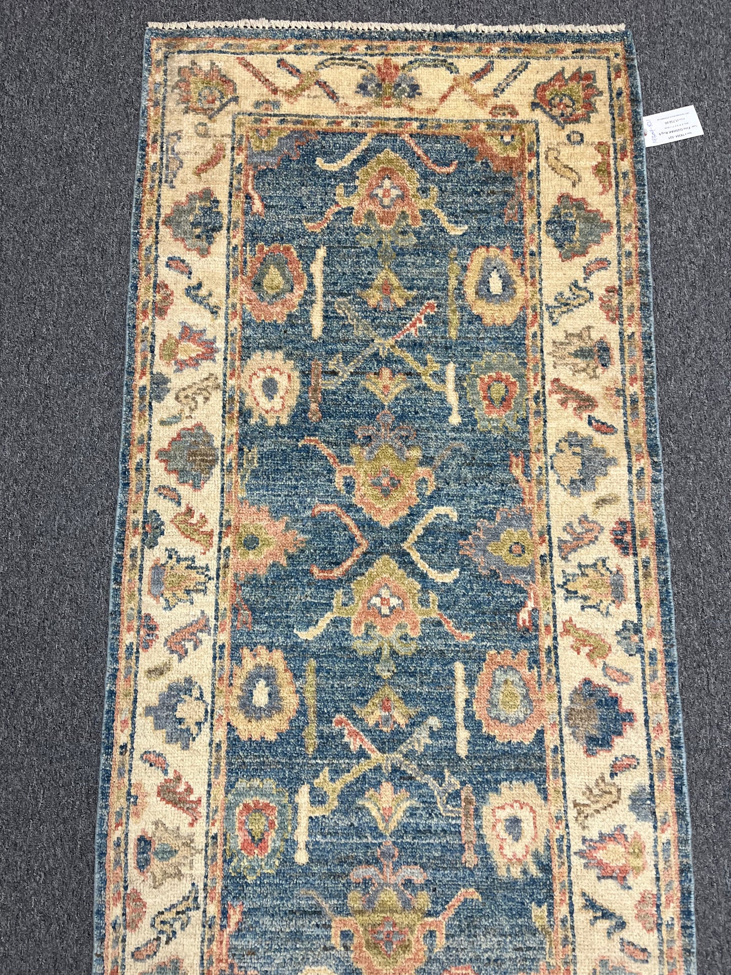 Runner Light Blue Oushak 2' 7"X10' Handmade Wool Rug # 14304