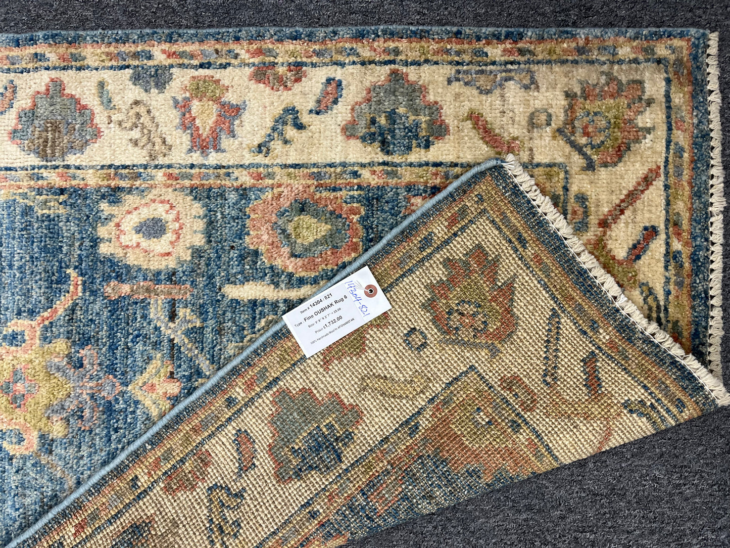 Runner Light Blue Oushak 2' 7"X10' Handmade Wool Rug # 14304