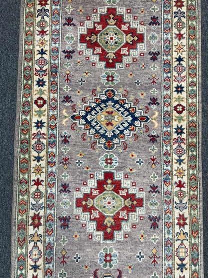 Runner Kazak Pink 2' 5"X8' Handmade Wool Rug # 13731