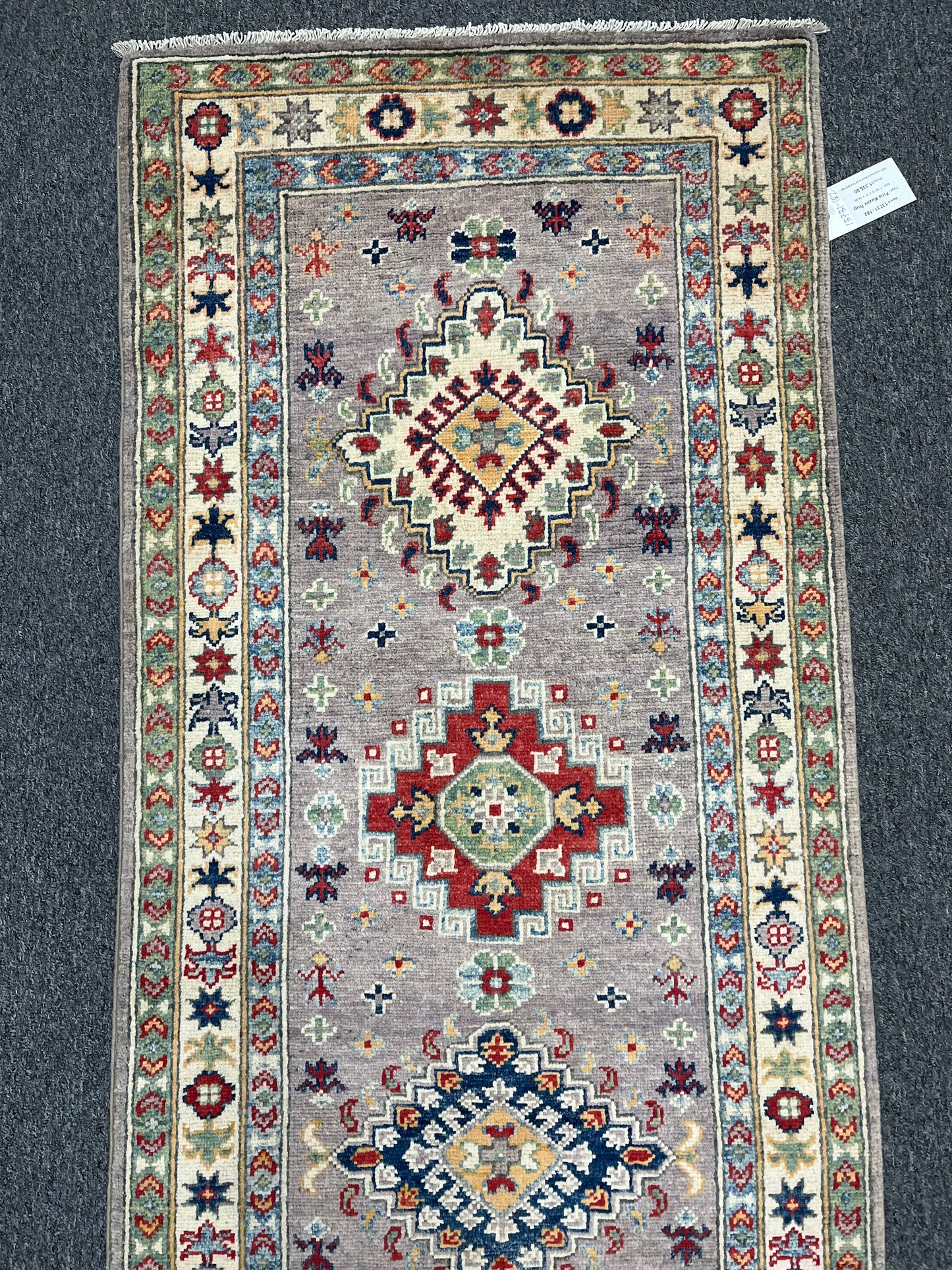 Runner Kazak Pink 2' 5"X8' Handmade Wool Rug # 13731