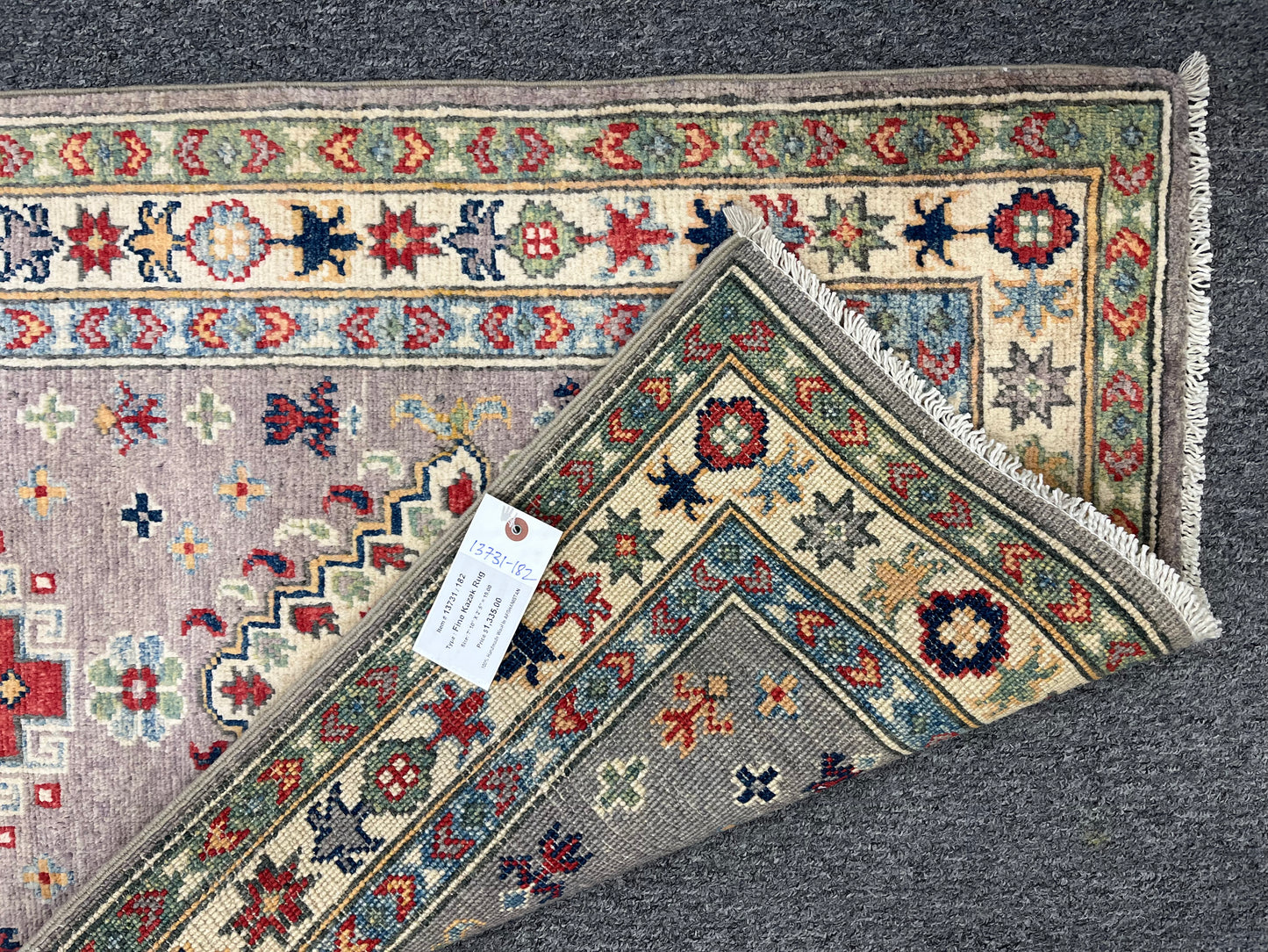 Runner Kazak Pink 2' 5"X8' Handmade Wool Rug # 13731