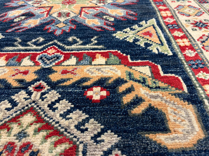 Runner Kazak Navy Blue 2' 9"X10' Handmade Wool Rug # 13630