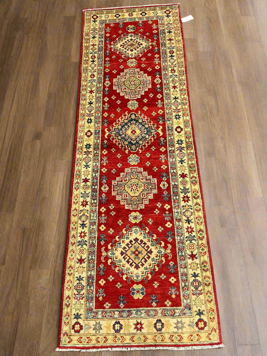 Kazak Red 2' 8"X8' Handmade Wool Runner Rug # 13623