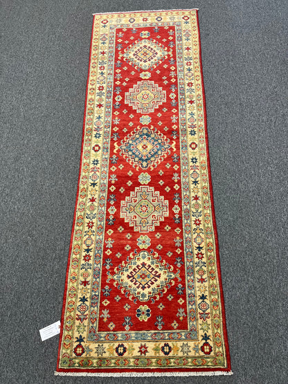 Kazak Red 2' 8"X8' Handmade Wool Runner Rug # 13623