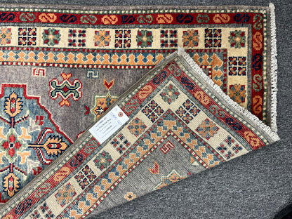 Kazak Runner Gray 2' 9"X10' Handmade Wool Rug # 13805