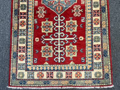 Kazak Runner Red 2' 8"X8' Handmade Wool Rug # 13622