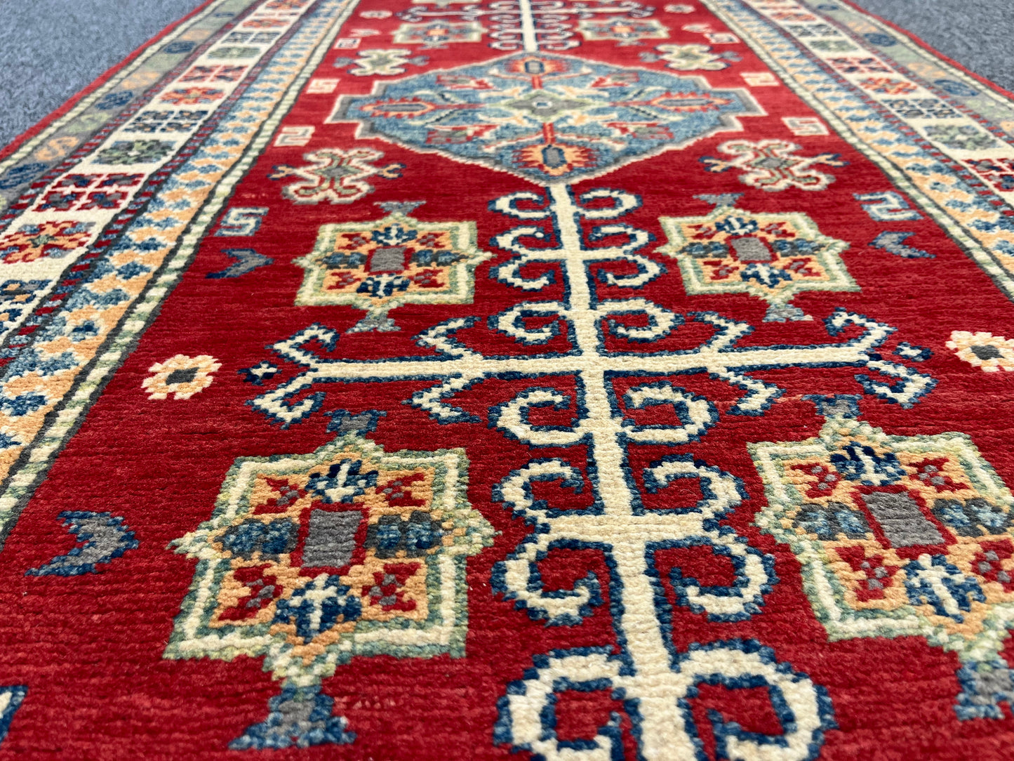 Kazak Runner Red 2' 8"X8' Handmade Wool Rug # 13622